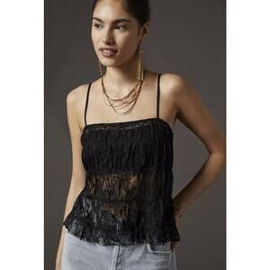 NEW Anthropologie Porridge Lace Black Blouse - Medium